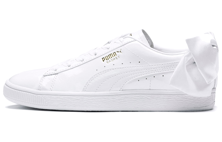 PUMA Basket Bow Patent Shoes White Women's