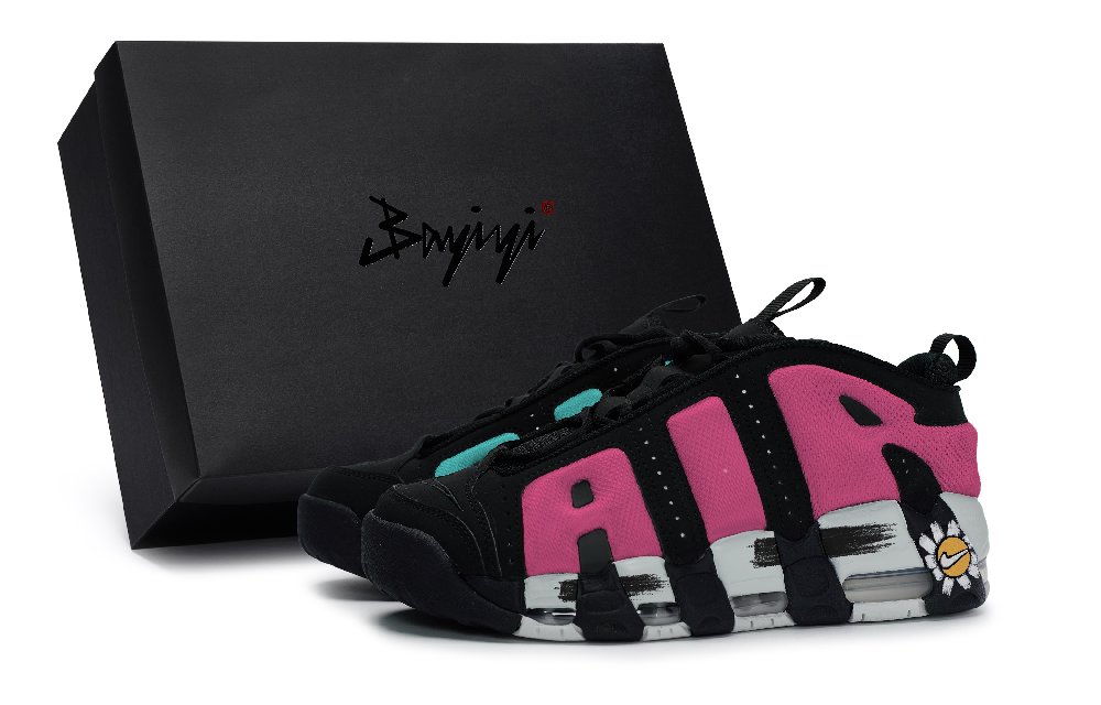 Nike Air More Uptempo Basketball Shoes Unisex Low-Top Yellow/Pink