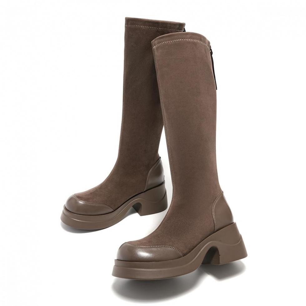 EBLAN Knee-high Boots Women's Khaki купить в интернет-магазине Yoocart с быстрой доставкой по России.