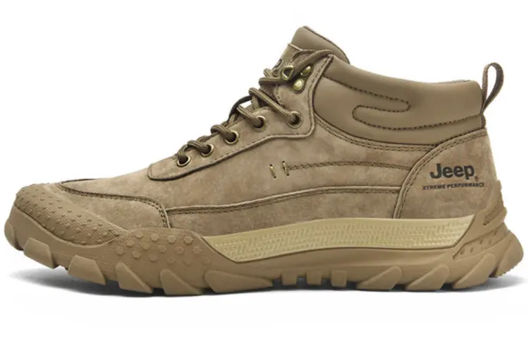 Jeep Mid Top Outdoor Shoes Men's Khaki