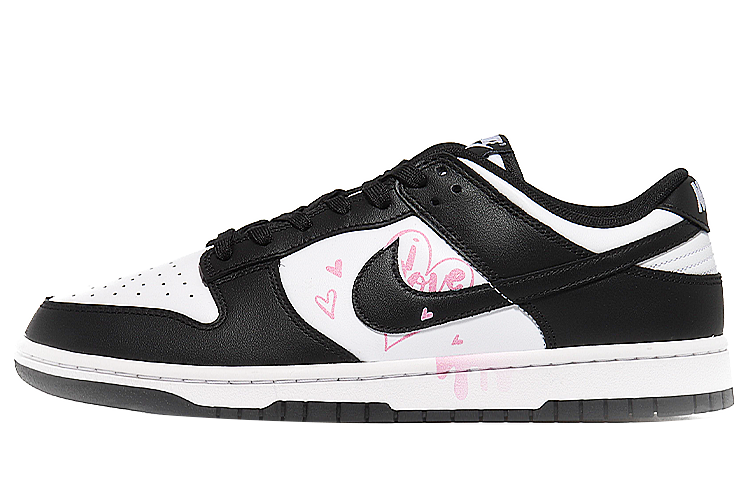 Nike Dunk Anti-Slip Wear-Resistant Low-Top Skateboard Shoes Women's Black White