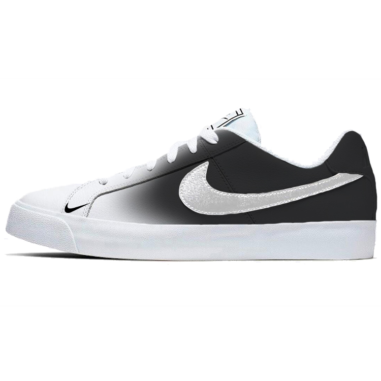 Nike Court Royale Anti-Slip Wear-Resistant Low-Top Skateboard Shoes Unisex White Black