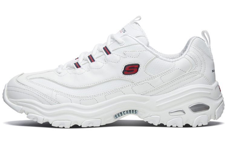 Skechers D'LITES 1.0 Cushioning Anti-Slip And Wear-Resistant Low-Top Chunky Sneakers Men's White