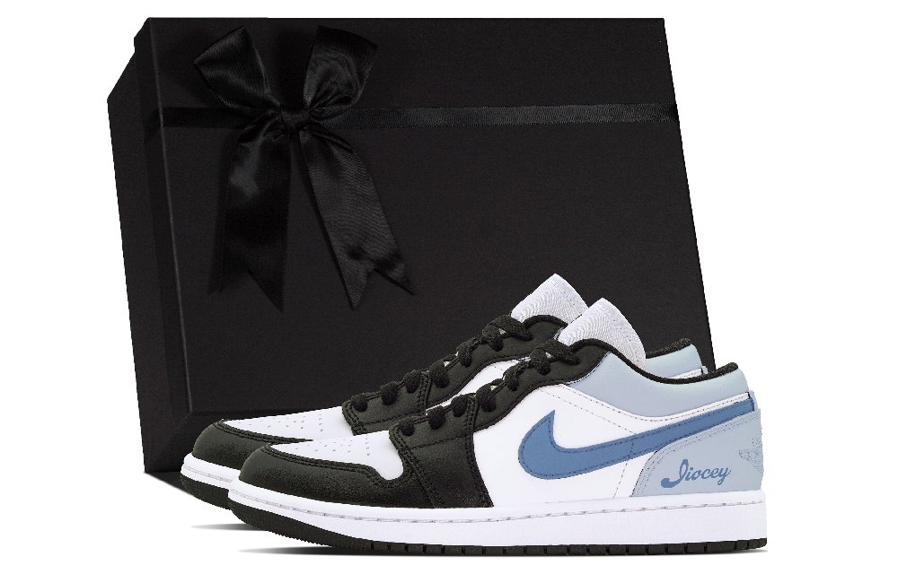 Jordan Air Jordan 1 DEER Midsummer Dream Slip-Resistant Low-Top Vintage Basketball Shoes Women's Black Blue