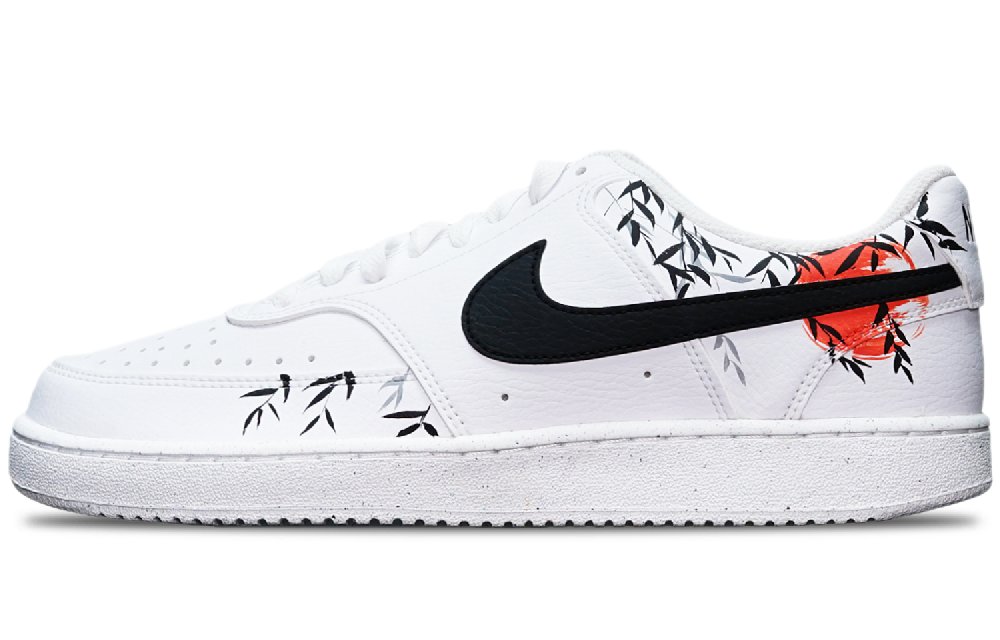 Nike Court Vision 1 Skateboard Shoes Men Low-Top Black White Red