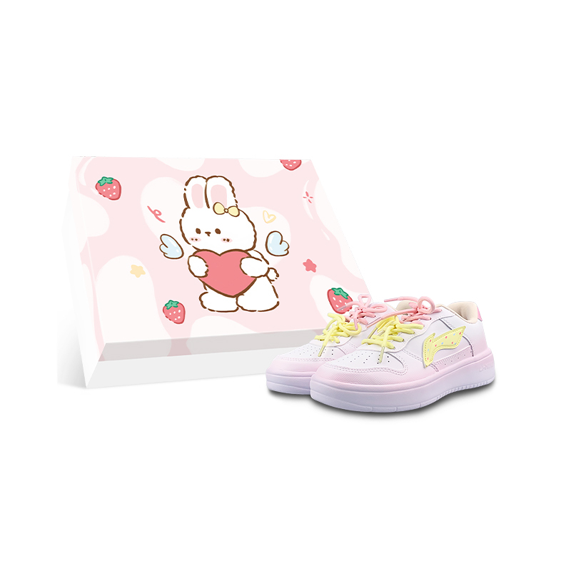 LiNing Pontoon Boats Slip Resistant, Abrasion Resistant, Breathable Low top Skateboard Shoes Women's White Pink Yellow