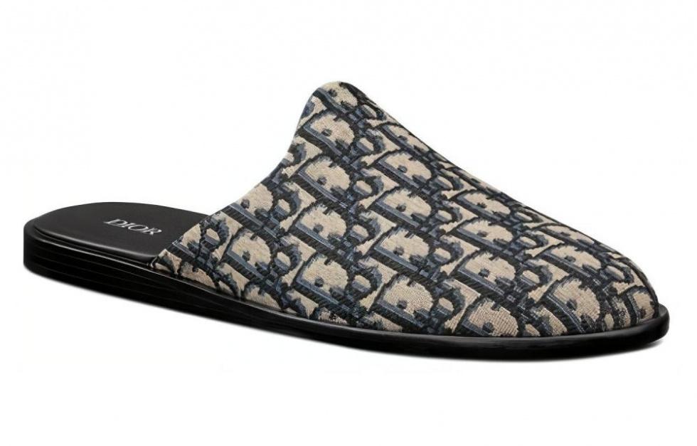 DIOR InDIOR Mule Beige Black DIOR Oblique Jacquard