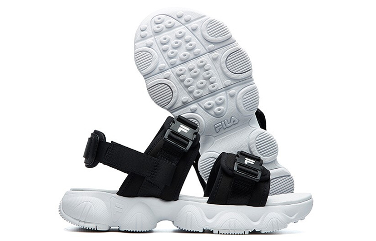 FILA Casual Sandals For Black/White Women's