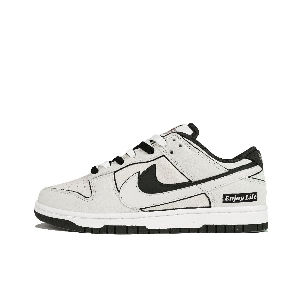 Nike Dunk Anti-Slip Wear-Resistant Low-Top Skateboard Shoes Unisex Light Gray