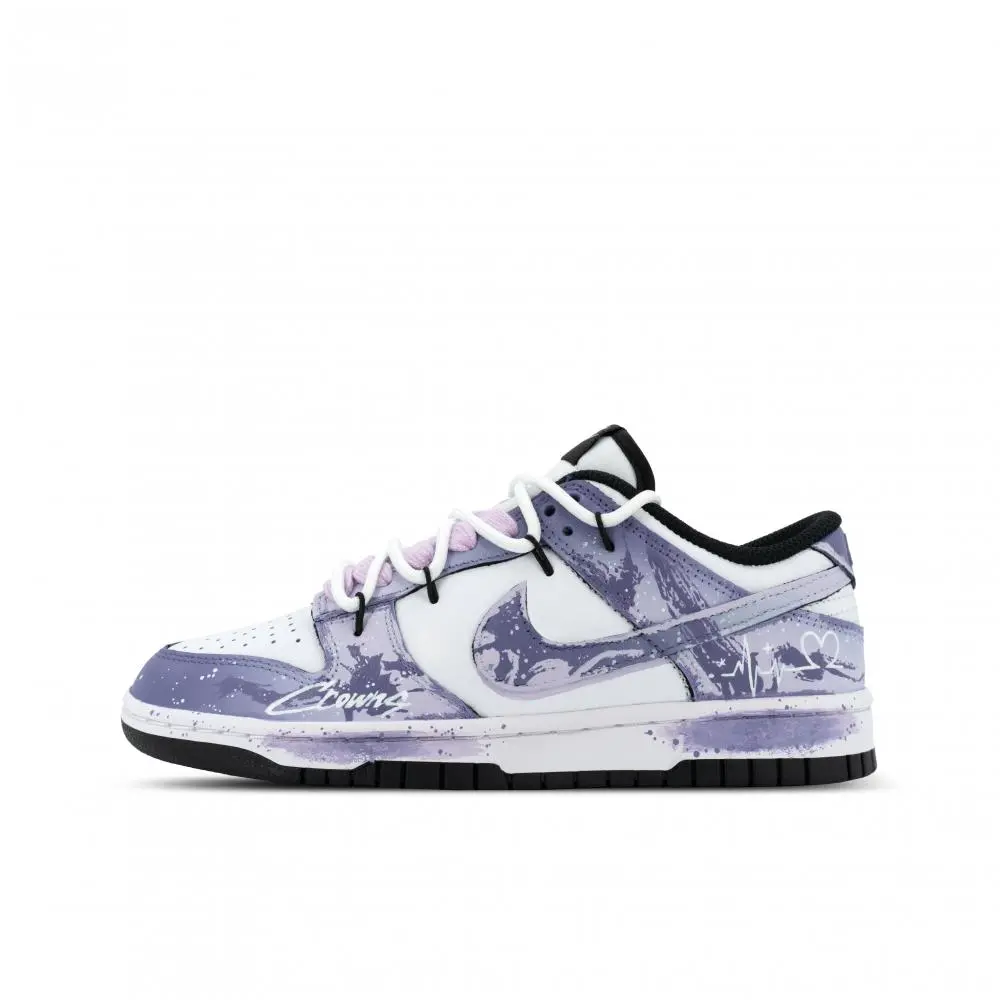 Nike Dunk Scarlet Jester XJDD Purple Love Lightweight Low top Skateboard Shoes Unisex White Purple
