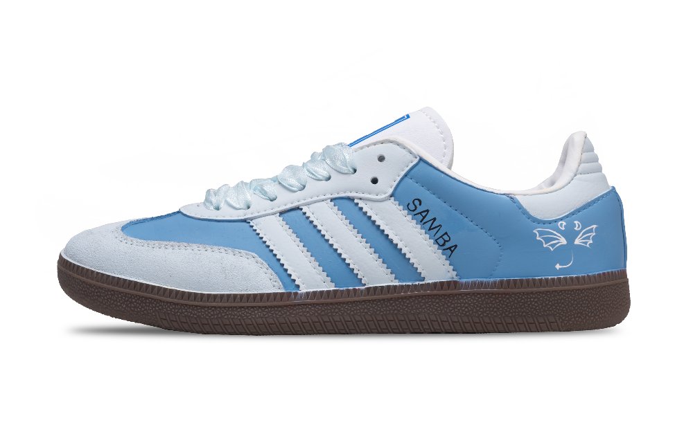 Adidas Samba OG Funi Blue Wing, Without Shopping Bag Low Top Skateboard Shoes Unisex Blue