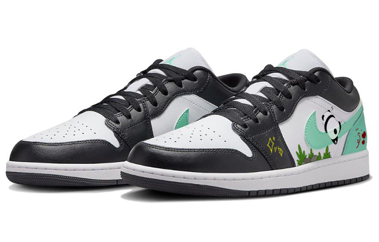Jordan Air Jordan 1 Wear-Resistant Slip-Resistant Low-Top Vintage Basketball Shoes Men's White Green купить в интернет-магазине Yoocart с быстрой доставкой по России.