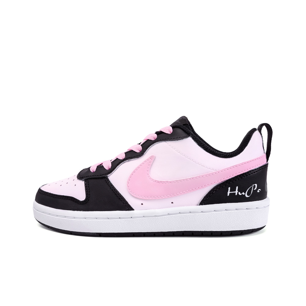 Nike Court Borough Cancer, Amber Non slip Lightweight Low Top Skateboard Shoes GS Black Pink