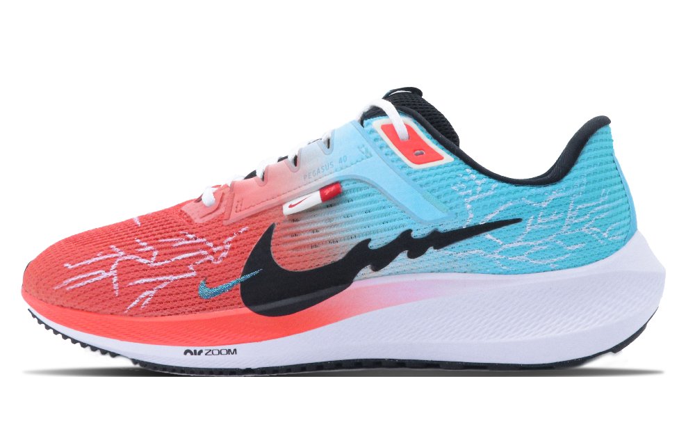 Nike Air Zoom Pegasus 40 Cushioning, Wear Resistant Low Top Running Shoes Men's Orange Blue