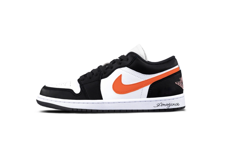 Jordan Air Jordan 1 Vintage Basketball Shoes Unisex Low top Black/Orange