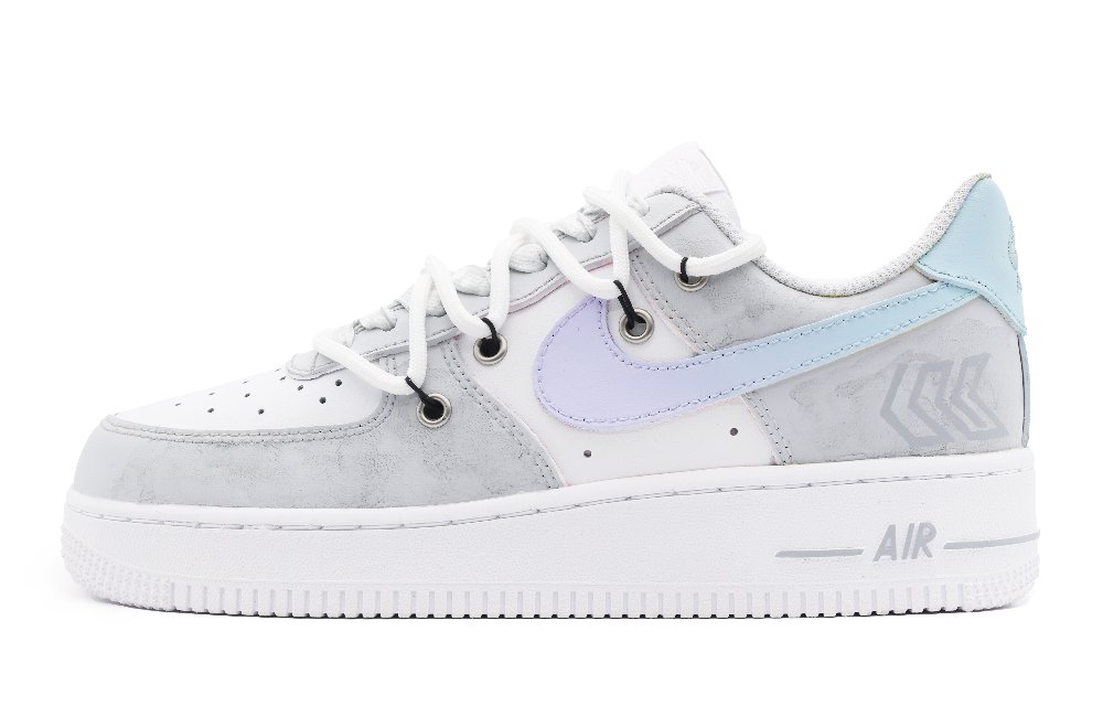 Nike Air Force 1 Low Top Skateboard Shoes Men's Gray White