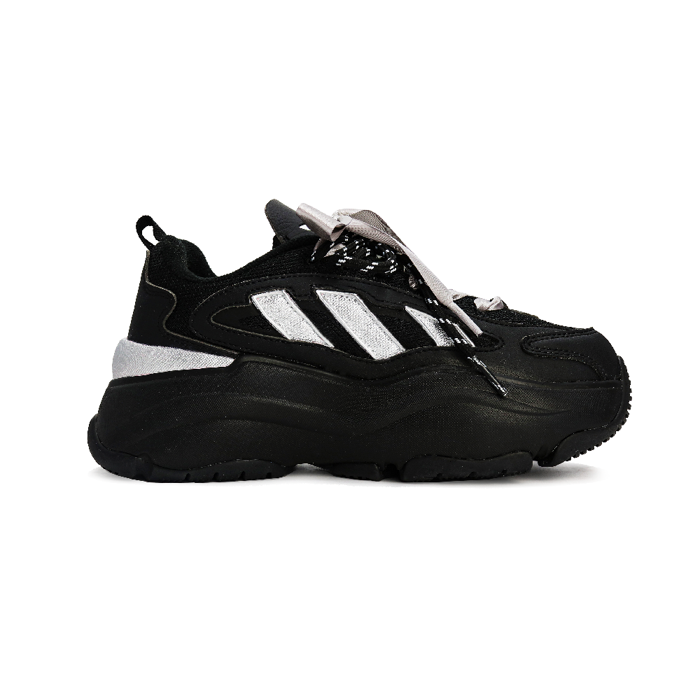Adidas Originals OZGAIA Anti Slip And Wear Resistant Height Increasing Low Top Casual Shoes Women's Black Silver