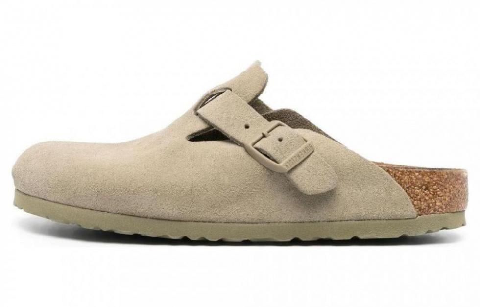 Birkenstock Boston Suede Leather 'Faded Khaki'