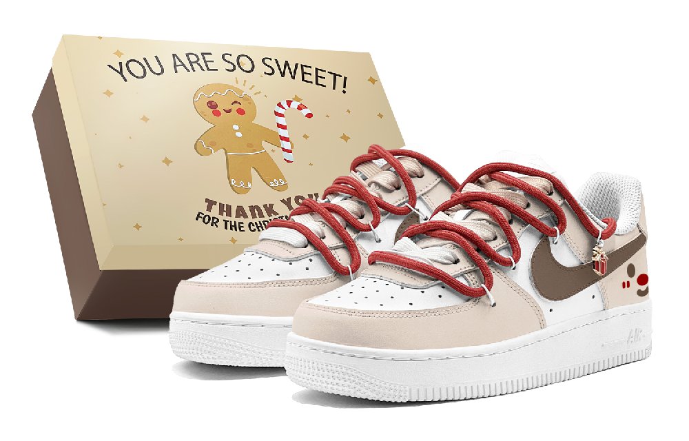 Nike Air Force 1 Anti-Slip Wear-Resistant Low-Top Skateboard Shoes Men's Red Brown