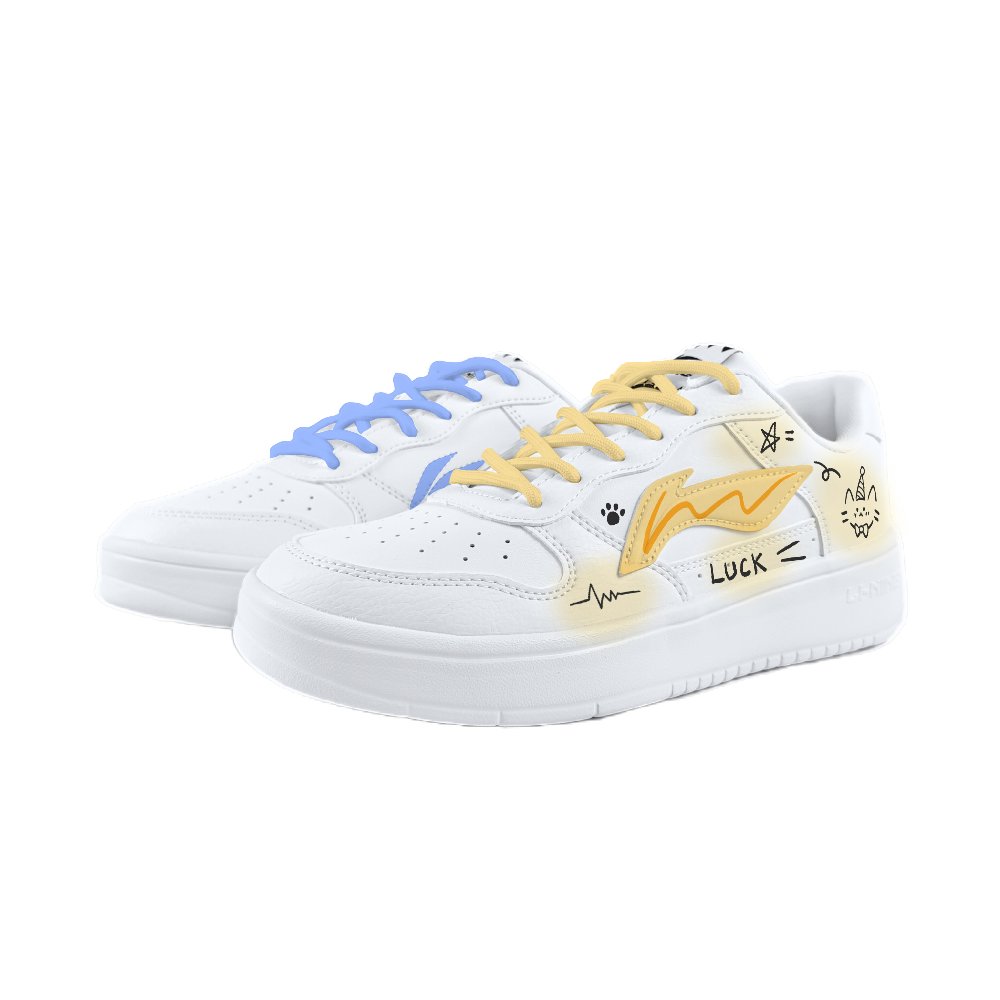 LINING Pontoon Boats Skateboard Shoes Unisex Low Top White
