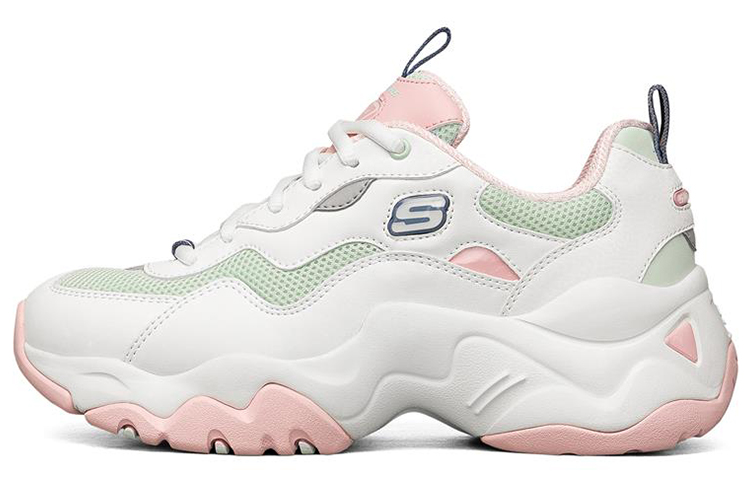 Skechers D'LITES 3.0 Low Top Casual Shoes Women's Pink White Green