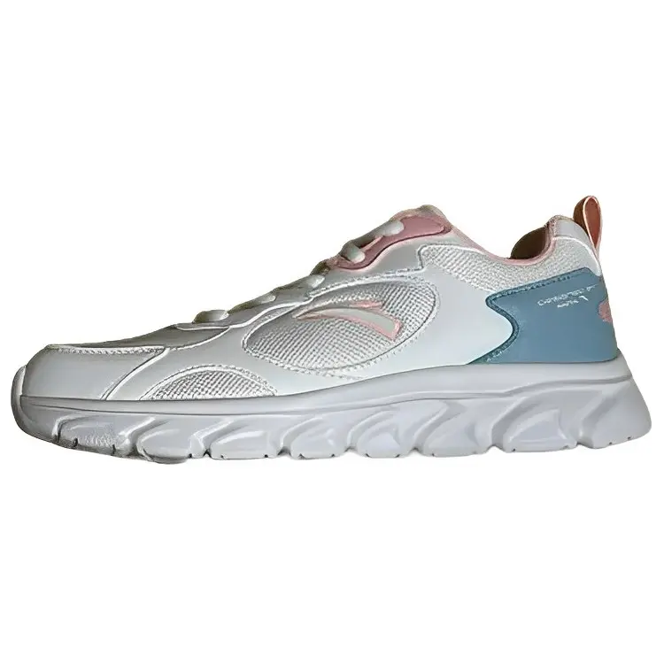 Anta Shock Absorbers Slip Resistant Abrasion Resistant Low top Running Shoes Women's White Pink Cyan