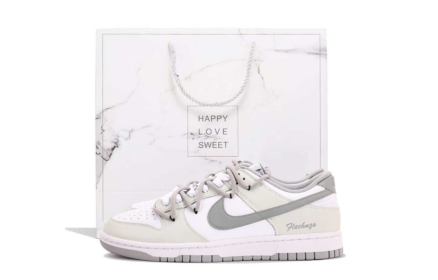 Nike Dunk Coverage Slip Resistant And Abrasion Resistant Low top Skateboard Shoes Unisex White Gray