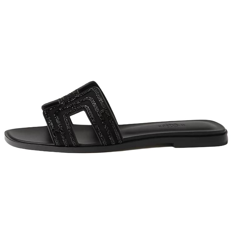 HERMES Oran Slide Slippers Women's Black