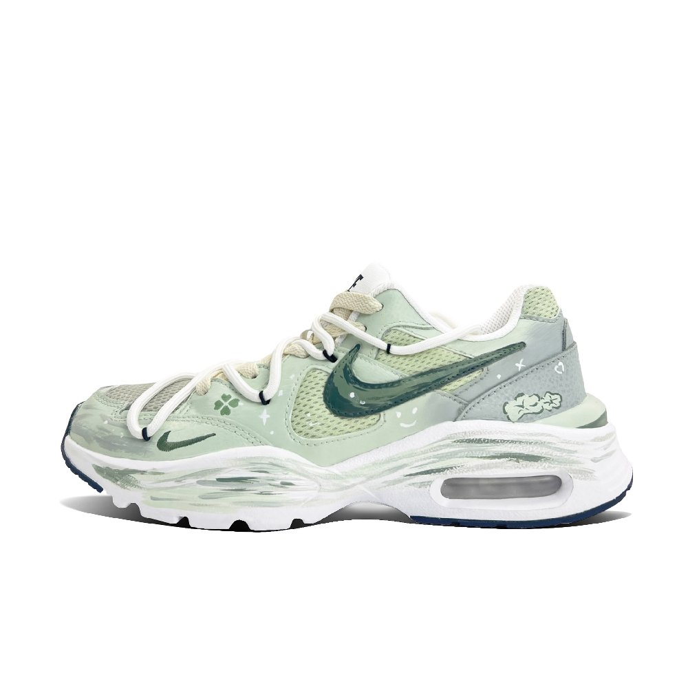 Nike Air Max Fusion Wear-Resistant Low-Top Athletic Shoes Women's Green