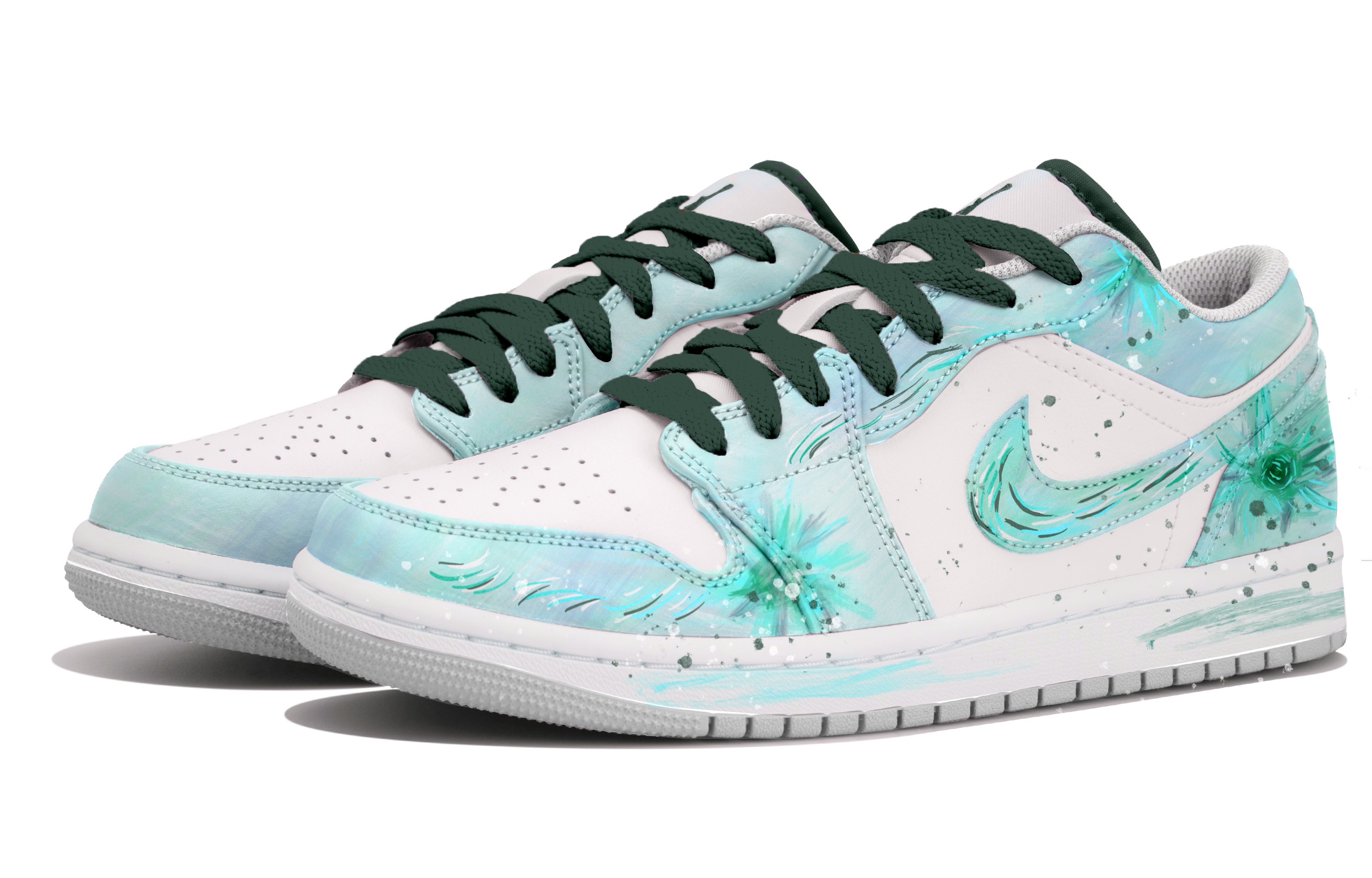 Jordan Air Jordan 1 Low top Vintage Basketball Shoes Men's Green White купить в интернет-магазине Yoocart с быстрой доставкой по России.