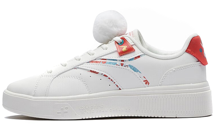 361° Anti-Slip And Wear-Resistant Lightweight Low-Top Skateboard Shoes Women's White Red