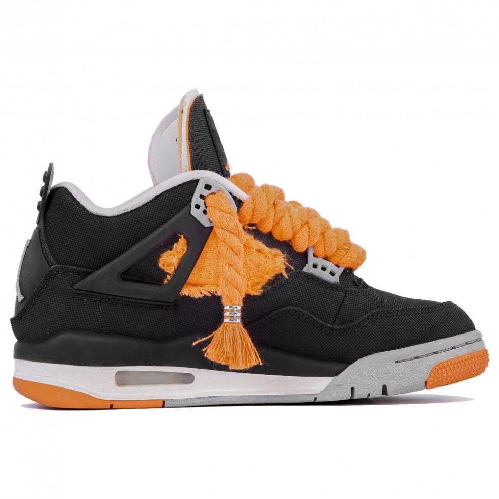 Jordan Air Jordan 4 Cushioned Slip Resistant Abrasion Resistant Mid Top Vintage Basketball Shoes Women's Black купить в интернет-магазине Yoocart с быстрой доставкой по России.