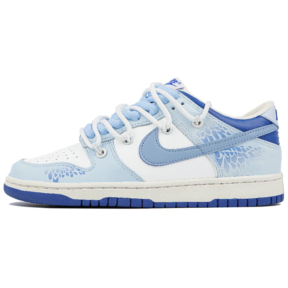 Nike Dunk Low-Top Skateboard Shoes GS White Blue