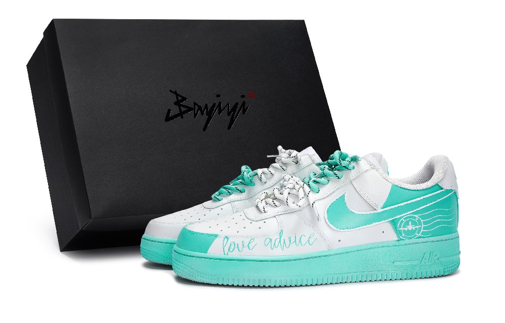 Nike Air Force 1 Slip-Resistant Low-Top Skateboard Shoes Unisex White Tiffany