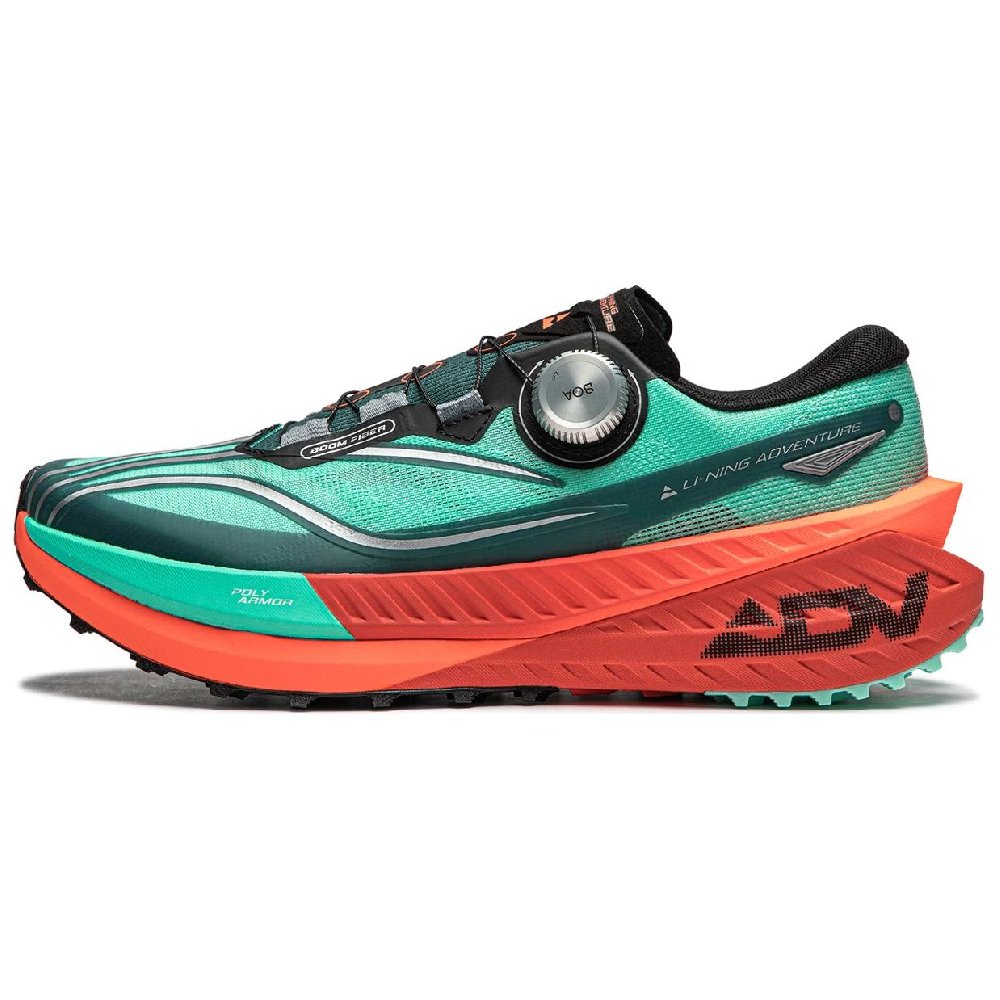 LiNing Shock Absorbers Slip Resistant Low top Running Shoes Men's Black Green Orange