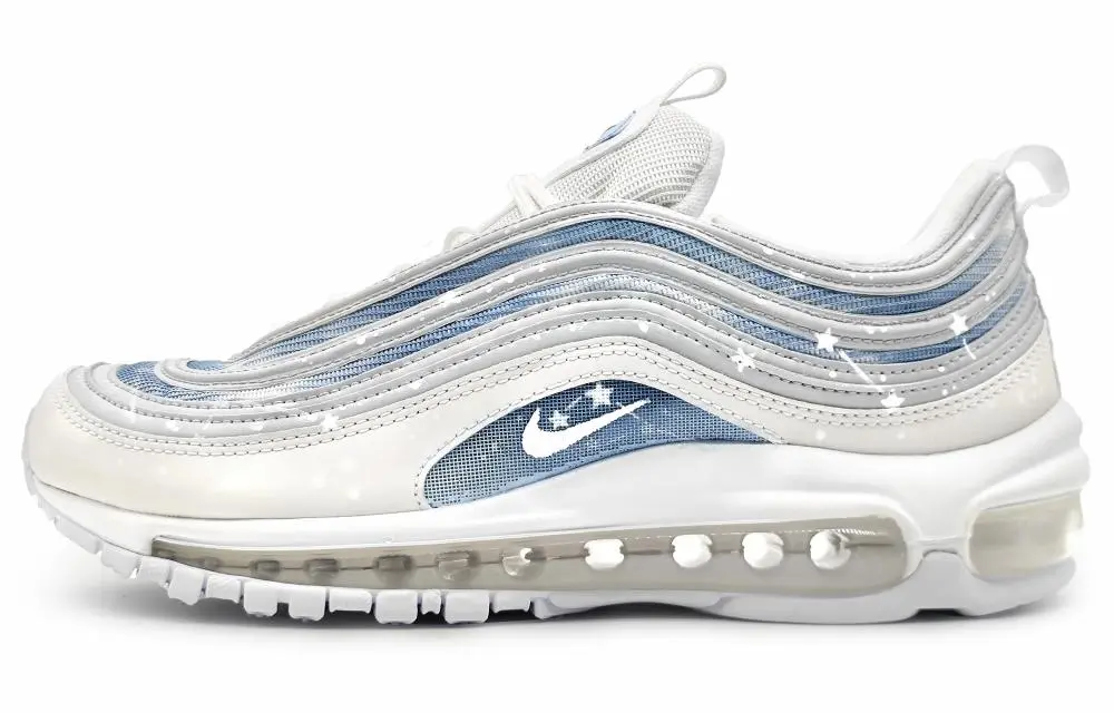 Nike Air Max 97 Cushioning Anti-Slip And Wear-Resistant Low-Top Casual Running Shoes Unisex Blue White Gradient