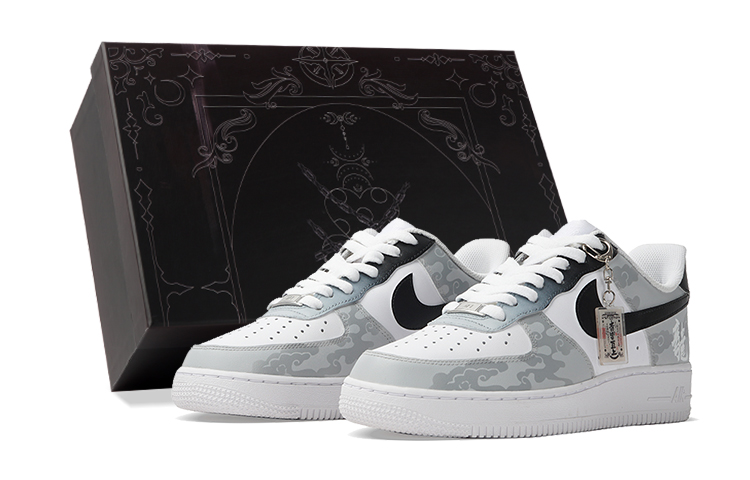 Nike Air Force 1 Low-Top Skateboard Shoes Women's Gray White