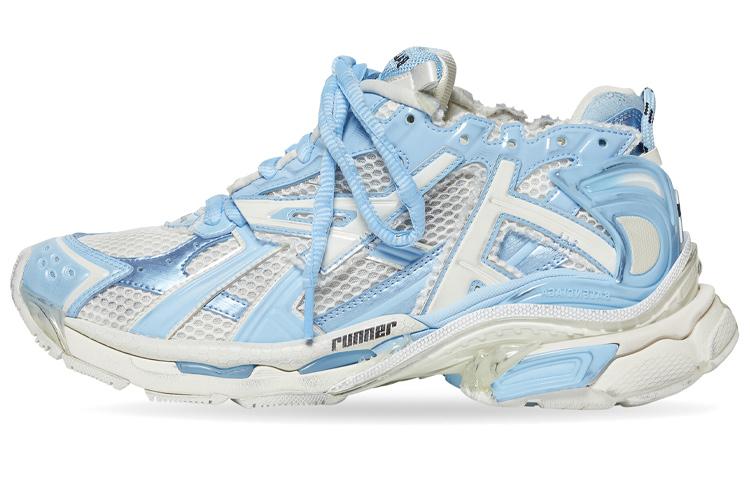 Balenciaga Runner Sneakers 'White Baby Blue Mesh And Nylon' Women's