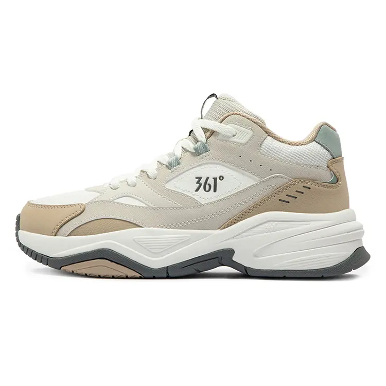 361° Sailing Series Anti-Slip And Wear-Resistant Warm Mid-Top Casual Shoes Women's White Brown