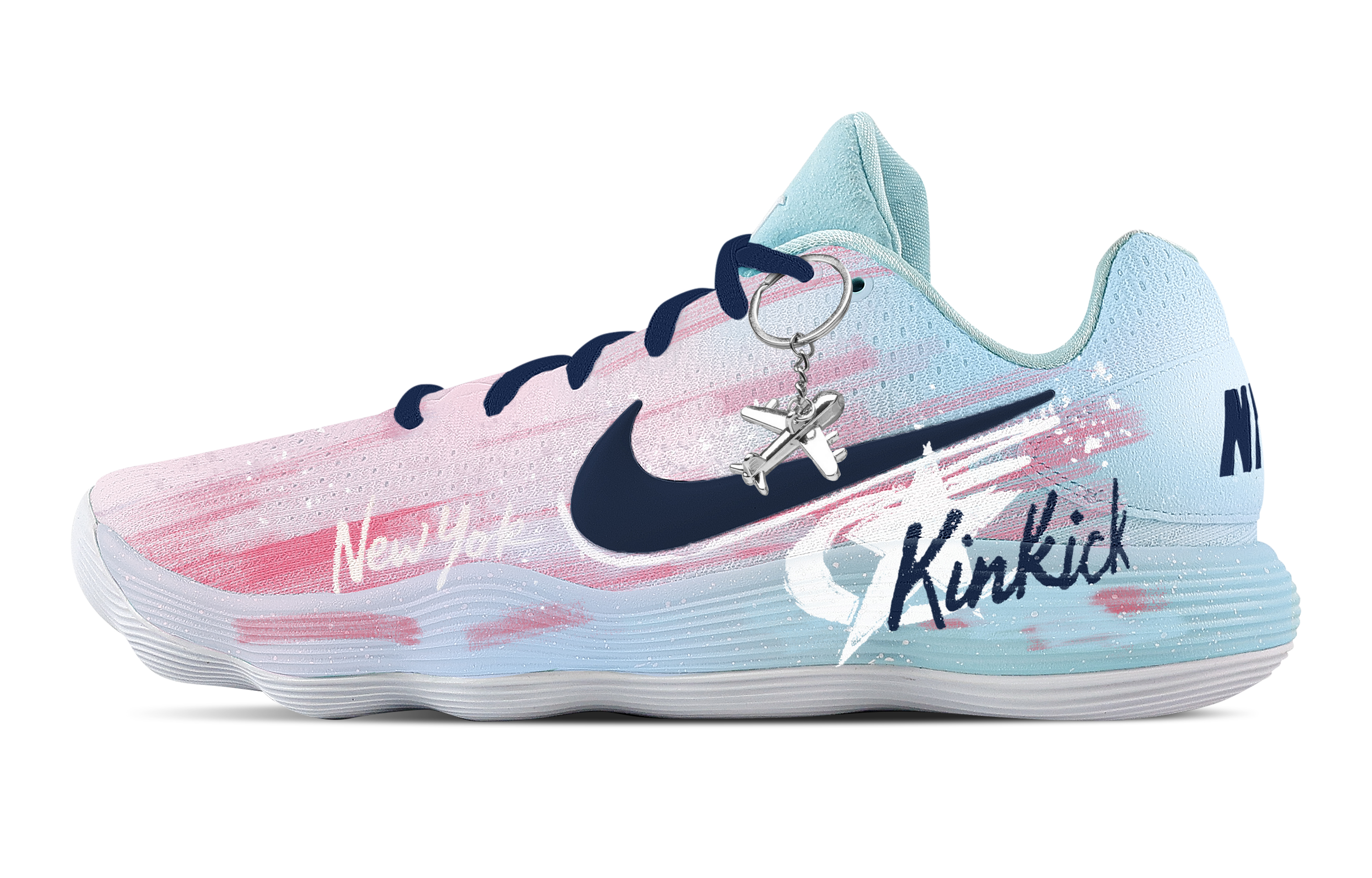 Nike Hyperdunk 2017 Knicks Pink Alley, Love Gift Box Cushioning Coverage Support Low top Basketball Shoes Men's