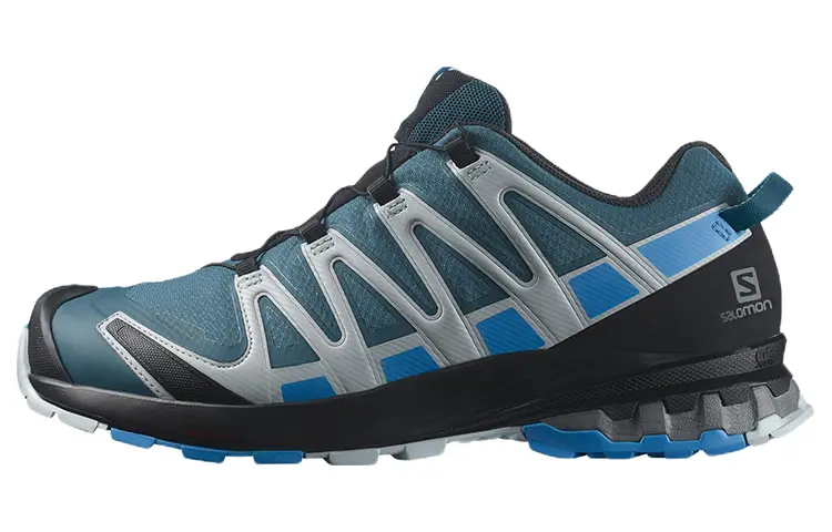 SALOMON XA Pro 3D V8 Abrasion Resistant Low Top Casual Running Shoes Men's Blue Gray