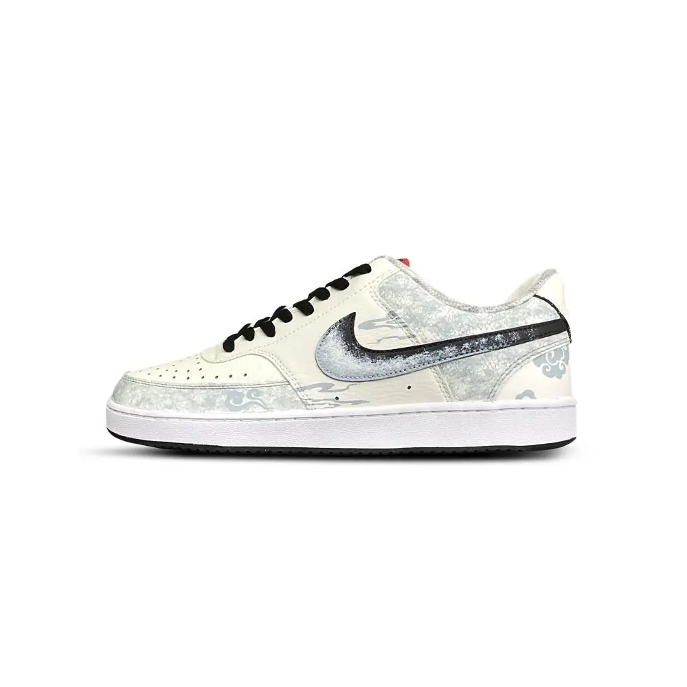 Nike Court Vision 1 Tower Rabbit Coexistence Cushioning, Wear Resistant Low top Skateboard Shoes Men's Gray White