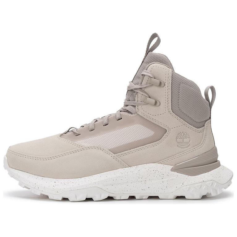 Timberland Wear-Resistant High-Top Trekking Shoes Men's White