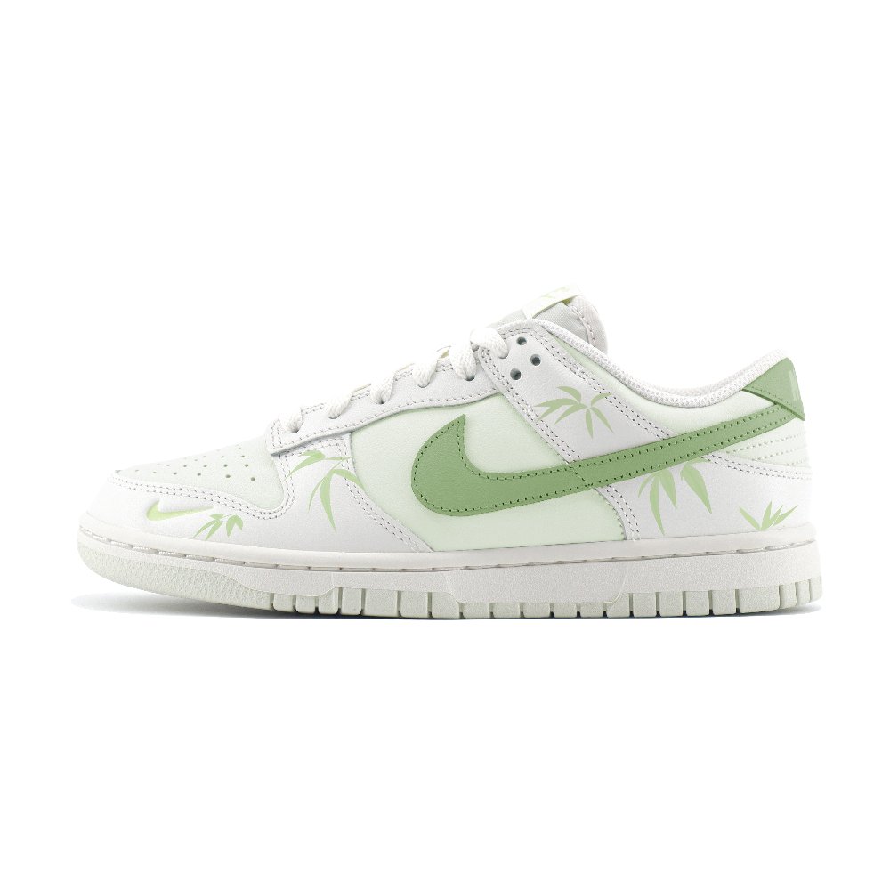 Nike Dunk LOW BAMBOO Abrasion Resistant Low Top Skateboard Shoes Unisex White Green