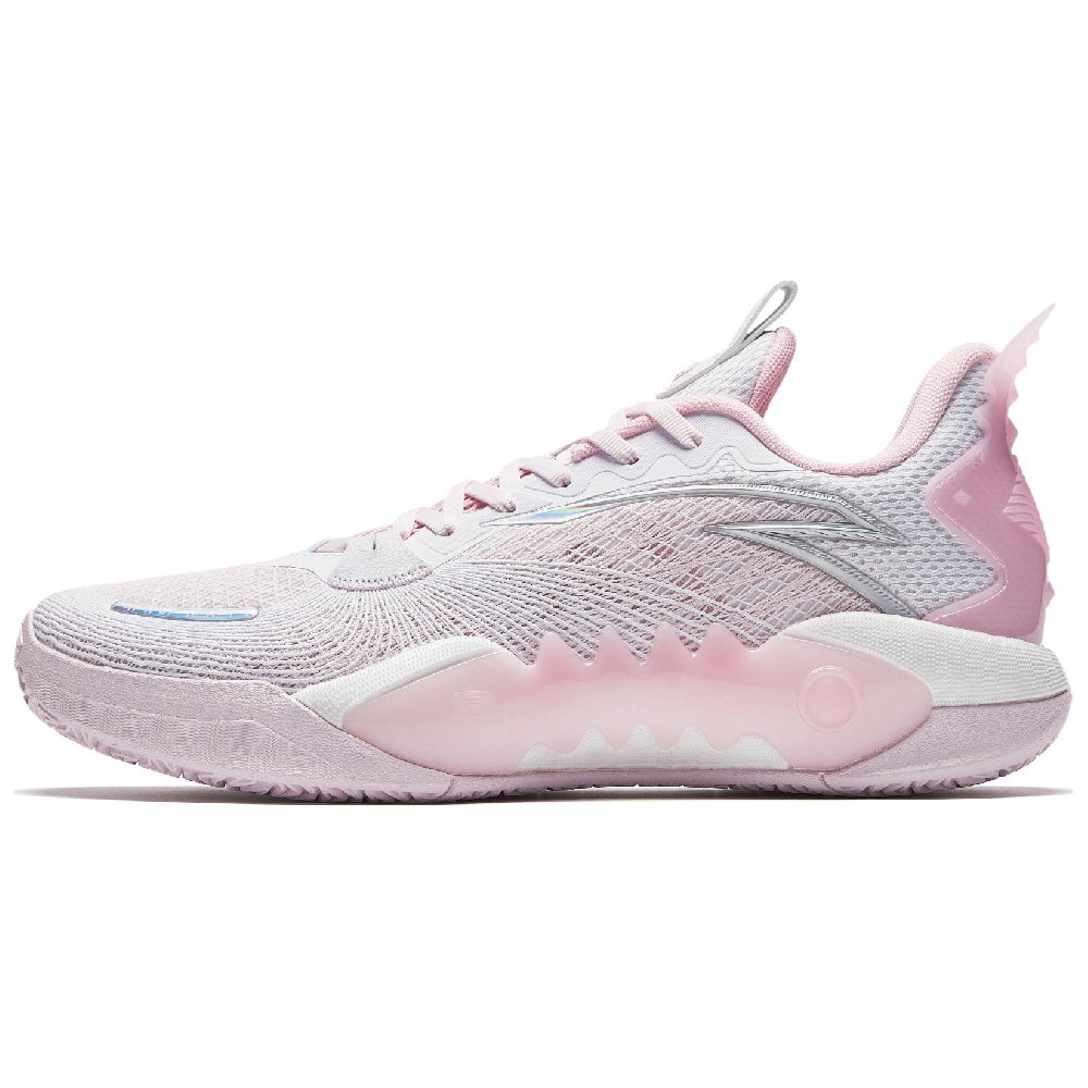 Anta Frenzy 5team V2 Cushioning Wear-Resistant Low-Top Basketball Shoes Men's White Pink
