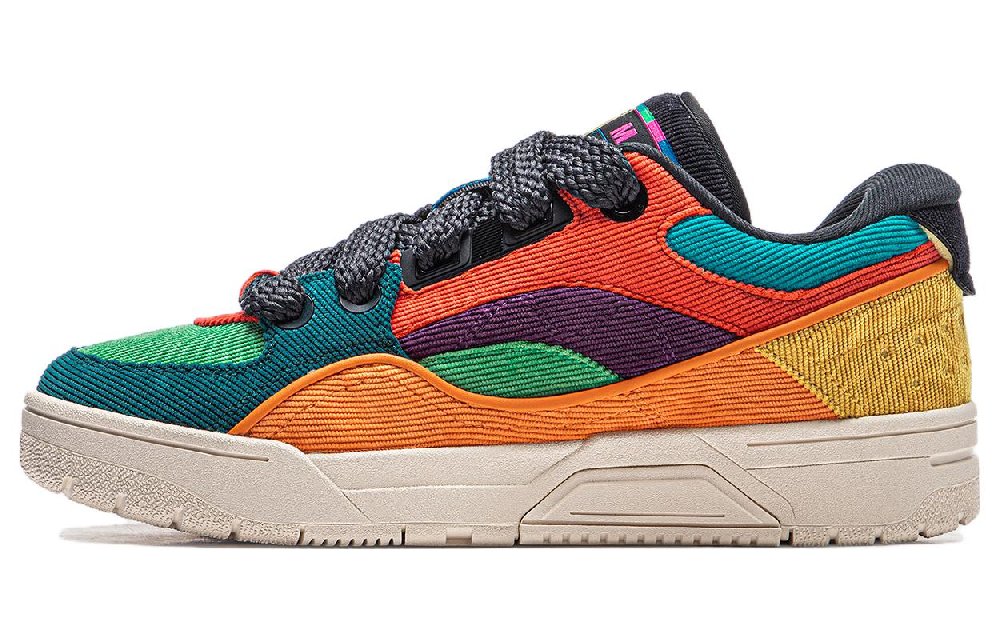 LiNing RSR 101 XXL Slip Resistant Shock Absorbers Lightweight Low Top Skateboard Shoes Unisex Red Green Orange