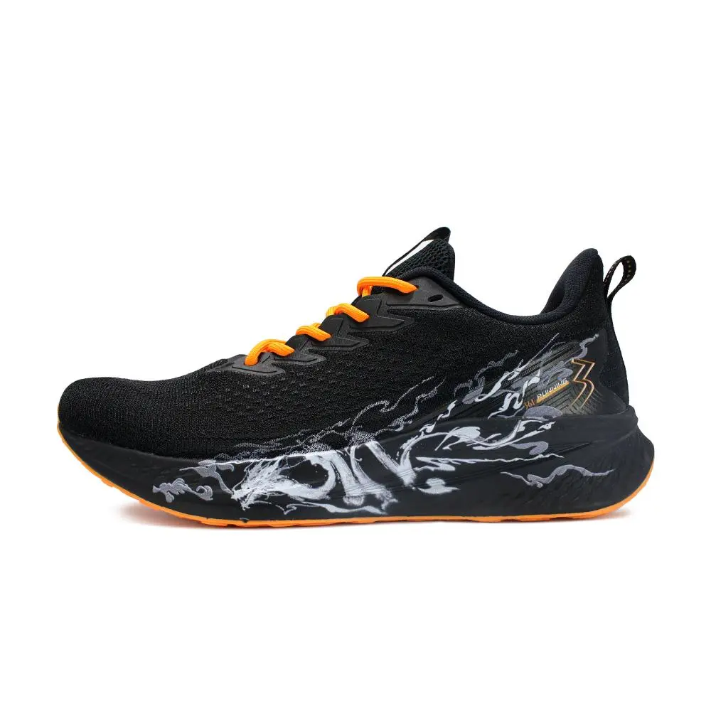 361° Splendid Slip Resistant, Abrasion Resistant, Breathable Low Top Casual Running Shoes Men's Black White Orange