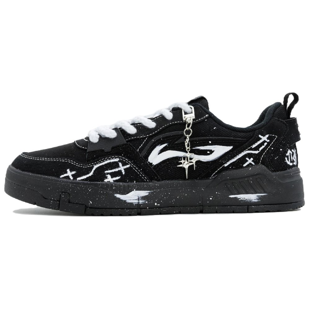 LiNing Yuan Chu Slip Resistant Cushioning And Breathable Low Top Skateboard Shoes Men's Black