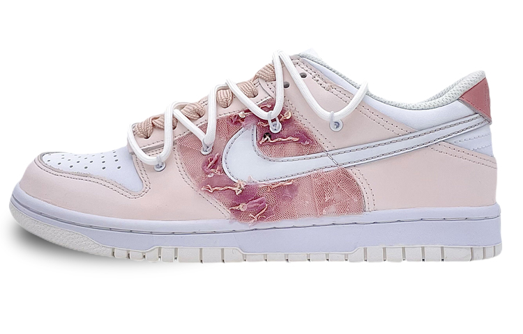 Nike Dunk Low Low-Top Skateboard Shoes GS White Pink