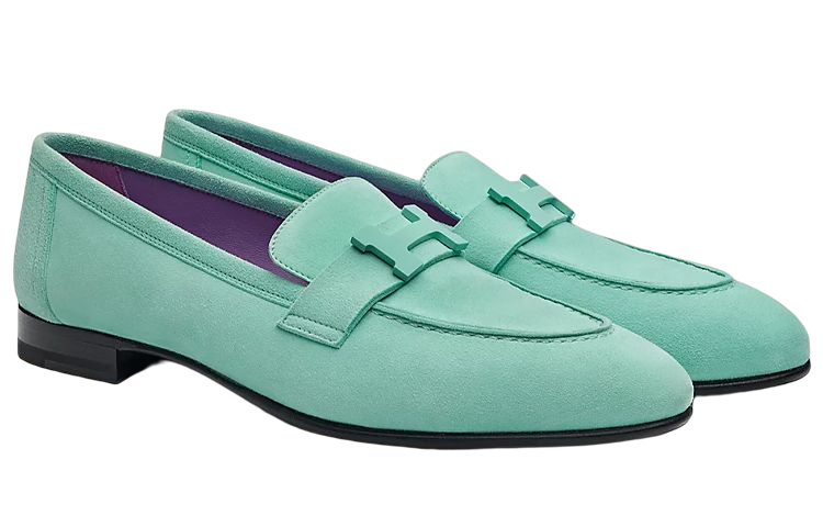 HERMES Casual Single Shoes Women's Green